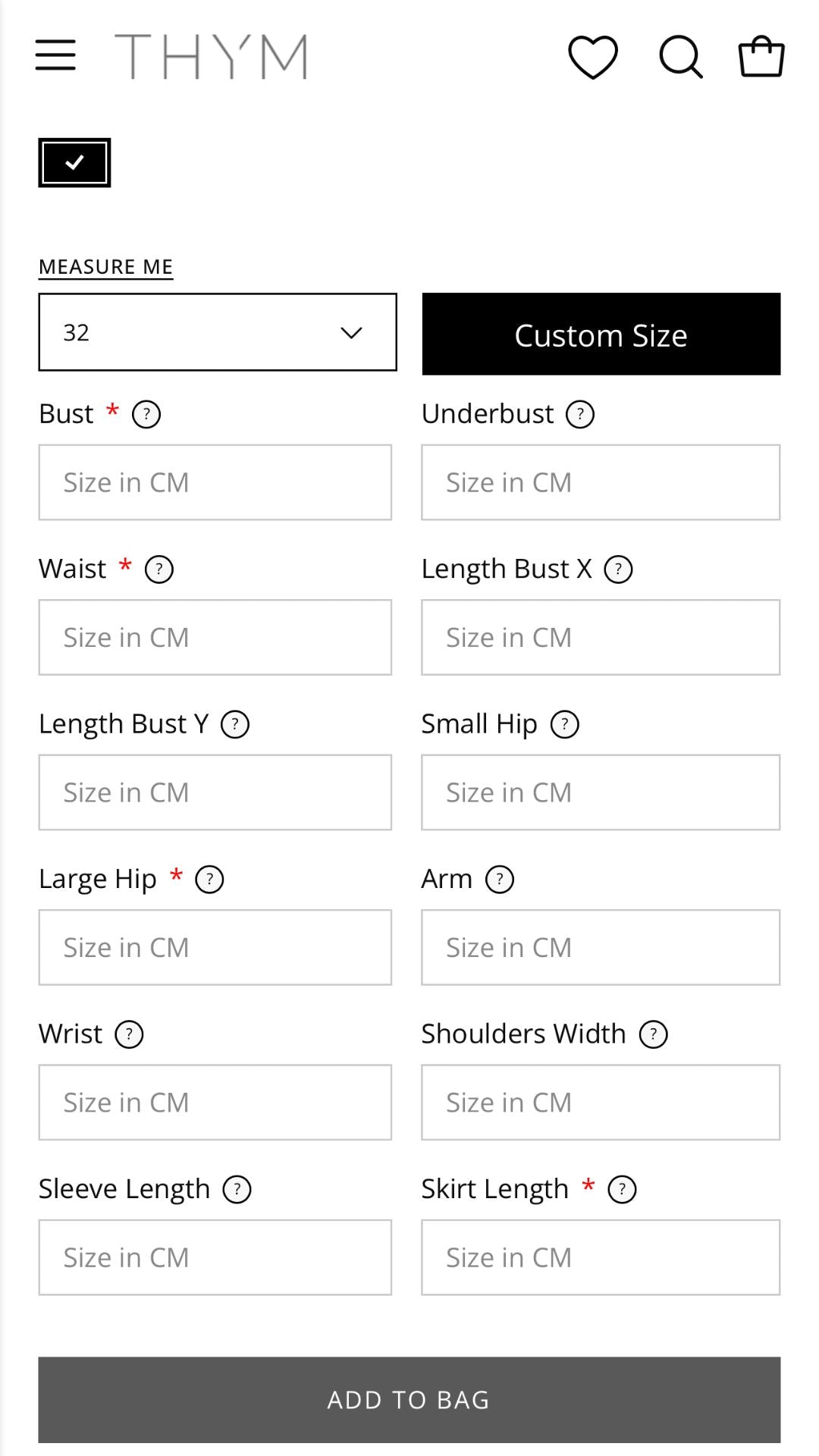 Custom Sizing